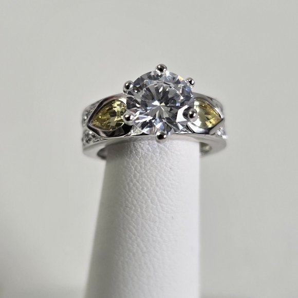 Sterling Silver 925 Solitaire Center Ring